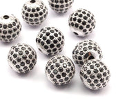Cubic Zirconia Ball Bead, 1 Pc Navy Micro Pave Cz Cubic Zirconia 10 Mm Ball Bead W00003 B-4