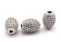 1 Micro Pave CZ Cubic Zirconia  Bead (11.50x8.50mm) Hole Size 2mm  W00006 B-4