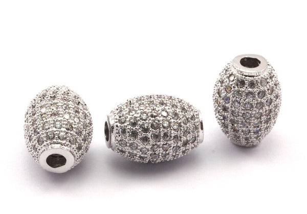 1 Micro Pave CZ Cubic Zirconia  Bead (11.50x8.50mm) Hole Size 2mm  W00006 B-4