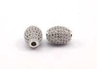 1 Micro Pave CZ Cubic Zirconia  Bead (11.50x8.50mm) Hole Size 2mm  W00006 B-4