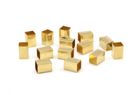Brass Tube Bead, 50 Raw Brass Square Tubes  (12x8mm) Bs1575
