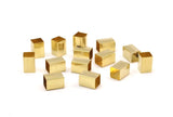 Brass Tube Bead, 50 Raw Brass Square Tubes  (12x8mm) Bs1575