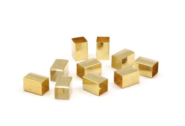 Brass Tube Bead, 50 Raw Brass Square Tubes  (12x8mm) Bs1575