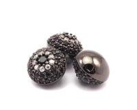 1 Micro Pave CZ Cubic Zirconia  Bead 13x11mm Hole Size 2mm  W00999 B-4