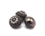 1 Micro Pave CZ Cubic Zirconia  Bead 13x11mm Hole Size 2mm  W00999 B-4