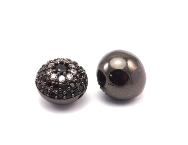 1 Micro Pave CZ Cubic Zirconia  Bead 13x11mm Hole Size 2mm  W00999 B-4