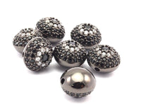 1 Micro Pave CZ Cubic Zirconia  Bead 13x11mm Hole Size 2mm  W00999 B-4