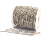 Tiny Silver Chain, 10 Meters - 33 Feet (1.5mm) Silver Tone Brass Faceted Ball Chain - W71