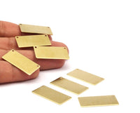 Brass Stamping Blank, 12 Raw Brass Stamping Blank, with 2 Holes Pendant (30x15x0.80mm) Y193