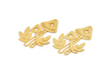 Gold Mushroom Charm, 2 Gold Plated Brass Mushroom Charms With 1 Hole, Charm Pendants (33x24x0.60mm) SMP0345 A6197