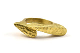Drop Hammered Ring, Raw Brass Adjustable Ring N0154