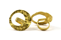 Raw Brass Hammered Boho Ring N0159