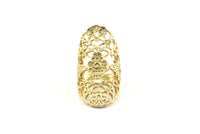 Gold Boho Ring, 1 Gold Plated Brass Adjustable Boho Rings N0143 Q0389