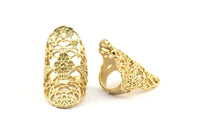 Gold Boho Ring, 1 Gold Plated Brass Adjustable Boho Rings N0143 Q0389