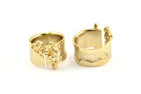 Gold Ethnic Ring, Gold Plated Brass Ring Setting N0156 Q0392