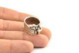 Antique Silver Ethnic Ring, Antique Silver Plated Brass Ring Setting N0156 H0327