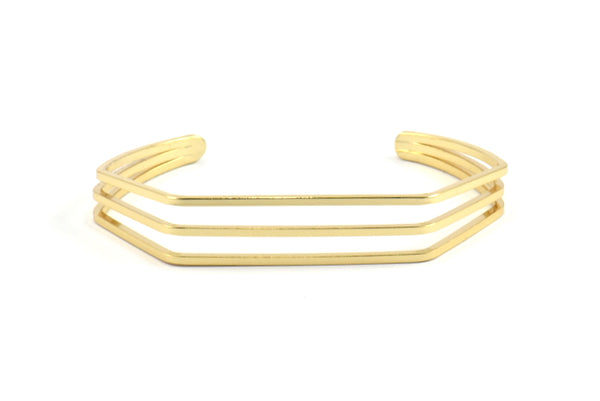 Boho Design Bracelet, 1 Gold Plated Wire Bracelet ( 67x16x52mm) Bs-1301 Brc055 Q0321