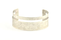 Antique Silver Cuff, 1 Antique Silver Plated Cuff Bracelet Bangle (25x155x0.80mm ) Brc024