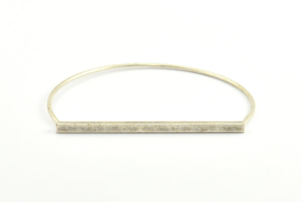 Antique Silver Bar Bracelet, 1 Antique Silver Plated Wire Bracelet with Long Bar  BRC169