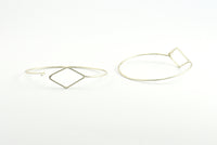 Boho Chic Bracelet, 3 Antique Silver Plated Brass Diamond Wire Bracelets Brc160