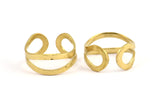 Brass Adjustable Ring, 4 Raw Brass Adjustable Wavy Ring Settings (20x1mm) BS 2024