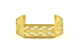 Wavy Brass Bracelet - 2 Raw Brass Wavy Cuff Bracelet Textured Bangle (145x20x1mm) Brc102