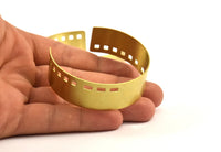 Brass Design Bracelet - 2 Raw Brass Square Cuff Bracelet Blank Bangle (145x20x0.80mm) V026