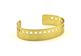 Brass Design Bracelet - 2 Raw Brass Square Cuff Bracelet Blank Bangle (145x15x0.80mm) V023