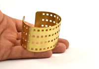 Square Brass Bracelets - 2 Raw Brass Cuffs, Bracelets, Bangles (40x150x0.80mm) V010
