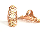 Rose Gold Brass Boho Ring - 1 Rose Gold Plated Brass Adjustable Boho Rings N0142 Q0225