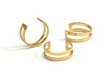 Gold Brass Ring Setting - 8 Gold Plated Brass Adjustable Ring Settings - 16-17mm / 23 Gauge Mn19