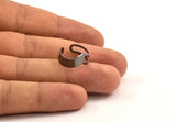 Gunmetal Copper Chevron Ring - 10 Gunmetal Plated Copper Chevron Adjustable Ring Setting - 16-17mm / 23 Gauge Mn85 Q0722