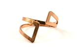 4 Rose Gold Plated Brass Adjustable Ring Setting - 16-17mm / 23 Gauge Mn33 Q0223