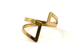 4 Gold Plated Brass Adjustable Ring Setting - 16-17mm / 23 Gauge Mn33 Q0223