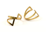 4 Gold Plated Brass Adjustable Ring Setting - 16-17mm / 23 Gauge Mn33 Q0223