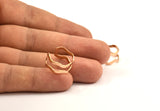 Rose Gold Brass Wavy Ring - 5 Rose Gold Plated Brass Adjustable Wavy Ring Settings - 16-17mm / 23 Gauge Mn32 Q0221