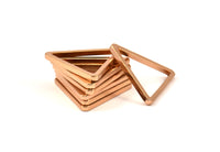 Rose Gold Triangle Charm, 6 Rose Gold Plated Brass Triangles (27x27x27x2.5mm) Brc 138 N0563