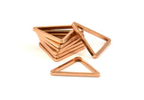 Rose Gold Triangle Charm, 6 Rose Gold Plated Brass Triangles (27x27x27x2.5mm) Brc 138 N0563