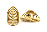 Gold Cage Ring - 1 Gold Plated Adjustable Cage Rings N0015 Q0224