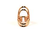 Rose Gold Wire Ring - 1 Rose Gold Plated Adjustable Boho Wire Ring N0145 Q0222
