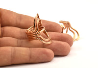 Rose Gold Wire Ring - 1 Rose Gold Plated Adjustable Boho Wire Ring N0145 Q0222