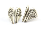 Antique Silver Wing Ring, Antique Silver Plated Brass Adjustable Wings Rings D0406