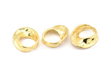 Gold Surrealist Ring - 1 Gold Plated Brass Adjustable Boho Surrealist Art Rings N0136