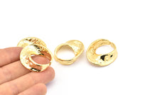Gold Surrealist Ring - 1 Gold Plated Brass Adjustable Boho Surrealist Art Rings N0136