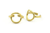 Adjustable Circle Ring, 10 Raw Brass Adjustable Circle Rings - (12.5mm) Mn14