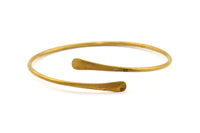 Brass Arm Cuff, 2 Raw Brass Hammered Cuff Bracelet Bangles (64x2mm) BRC189