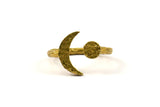Hammered Universe Cosmos Ring, 2 Hammered Raw Brass Moon And Planet Rings N0128