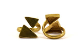 Brass Triangle Ring, 1 Boho Ring, Ethnic Ring, Raw Brass Triangle Ring U055