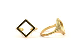 Gold Rhomb Ring, 1 Gold Plated Diamond Shape Adjustable Ring N0066 Q0228