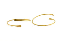 Brass Arm Cuff, 2 Raw Brass Hammered Cuff Bracelet Bangles (64x2mm) BRC189
